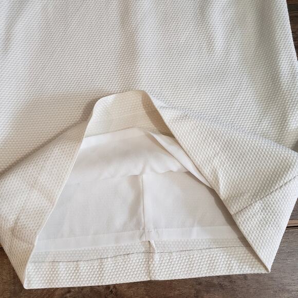 FRNCH White Metallic Silver Sleeveless Textured Knee Length Straight Dress S - Picture 9 of 11